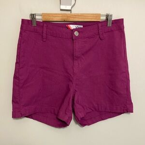 YMI Purple Magenta Bermuda Shorts with Tailored Look and Belt Loops, size 1X